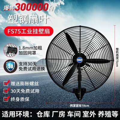 fs75-塑鋼扇葉-掛壁式-工業(yè)電風(fēng)扇強(qiáng)力落地扇大風(fēng)量牛角扇商用機(jī)械大功率車間工廠壁掛扇